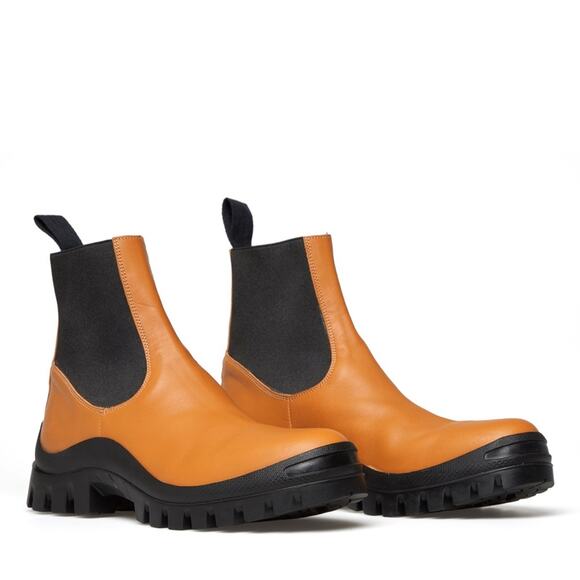 ATP Atelier Catania Brandy Leather Lug Sole Chelsea Boots Chunky Pull-On Booties - Picture 1 of 12